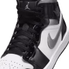 Air Jordan 1 Mid Black Patent Metallic Gold Metallic Silver