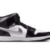Air Jordan 1 Mid Black Patent Metallic Gold Metallic Silver